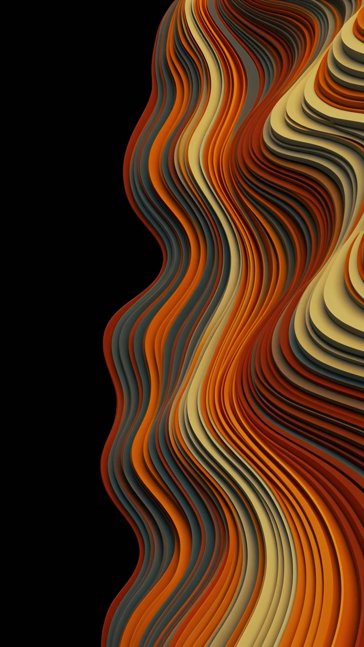 Linee ondulate astratte animate in colori caldi