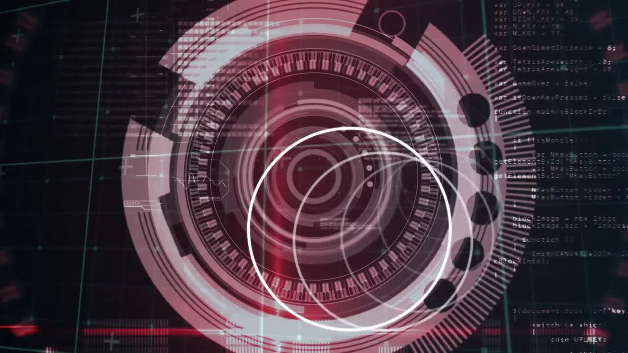 안전한 잠금의 애니메이션 회전, 네트워크 연결 및 블랙에 데이터 처리