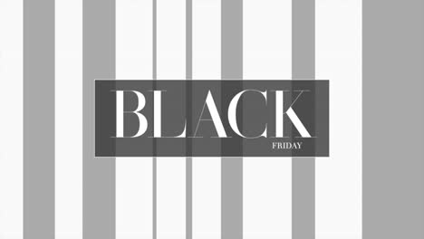 modern black friday text with stripes on white gradient