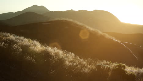 sunset over the valley fields