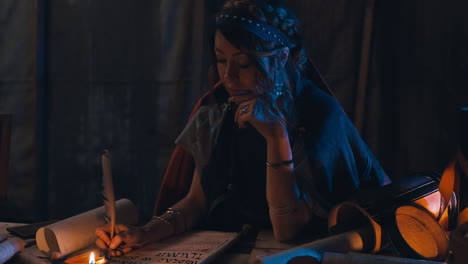 medieval woman writing