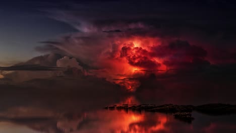relámpago en las nubes durante una tormenta