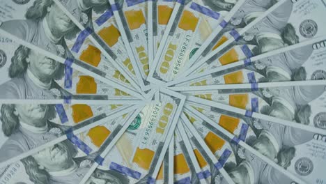 the dollar on the turntable. the dollar spin rotate. twist, make design shape circle