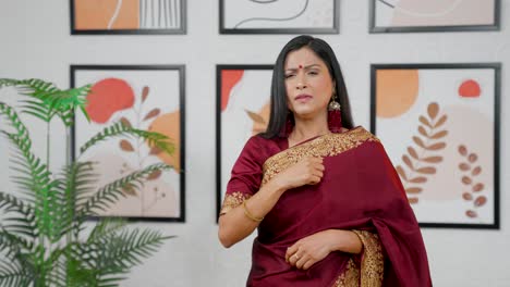 sick indian woman coughing