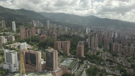 aerial view of el poblado neighborhood in medellin, colombia