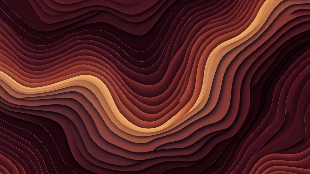 Abstract Motion Background with Flowing Wavy Layers in Warm Tones