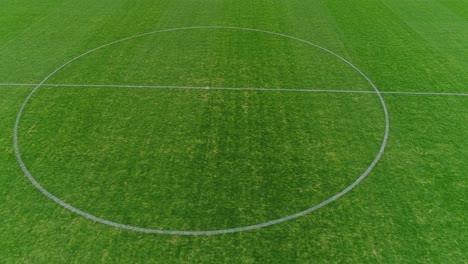 green soccer field aerial view