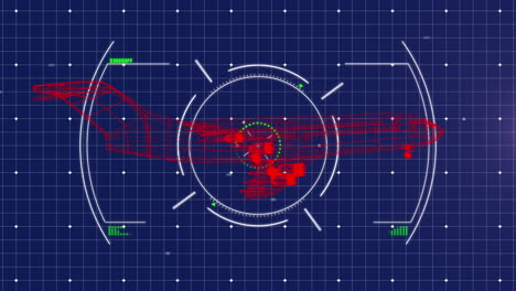 animación del escaneo del alcance sobre el plano