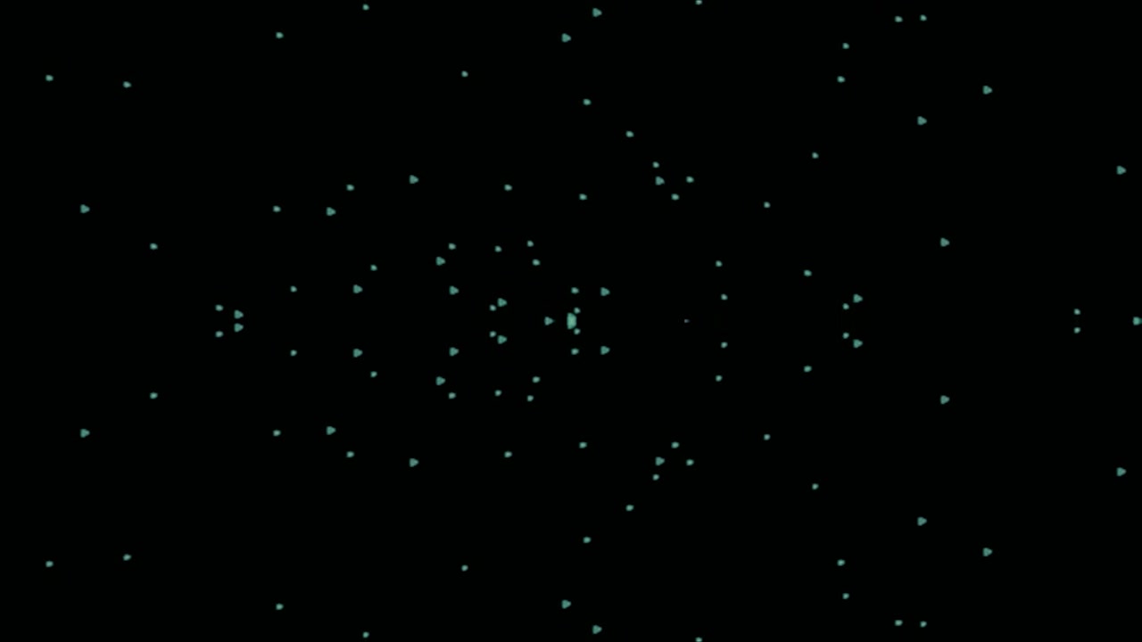 Abstract geometrisch patroon van pulserende blauwgroene stippen op zwarte achtergrond