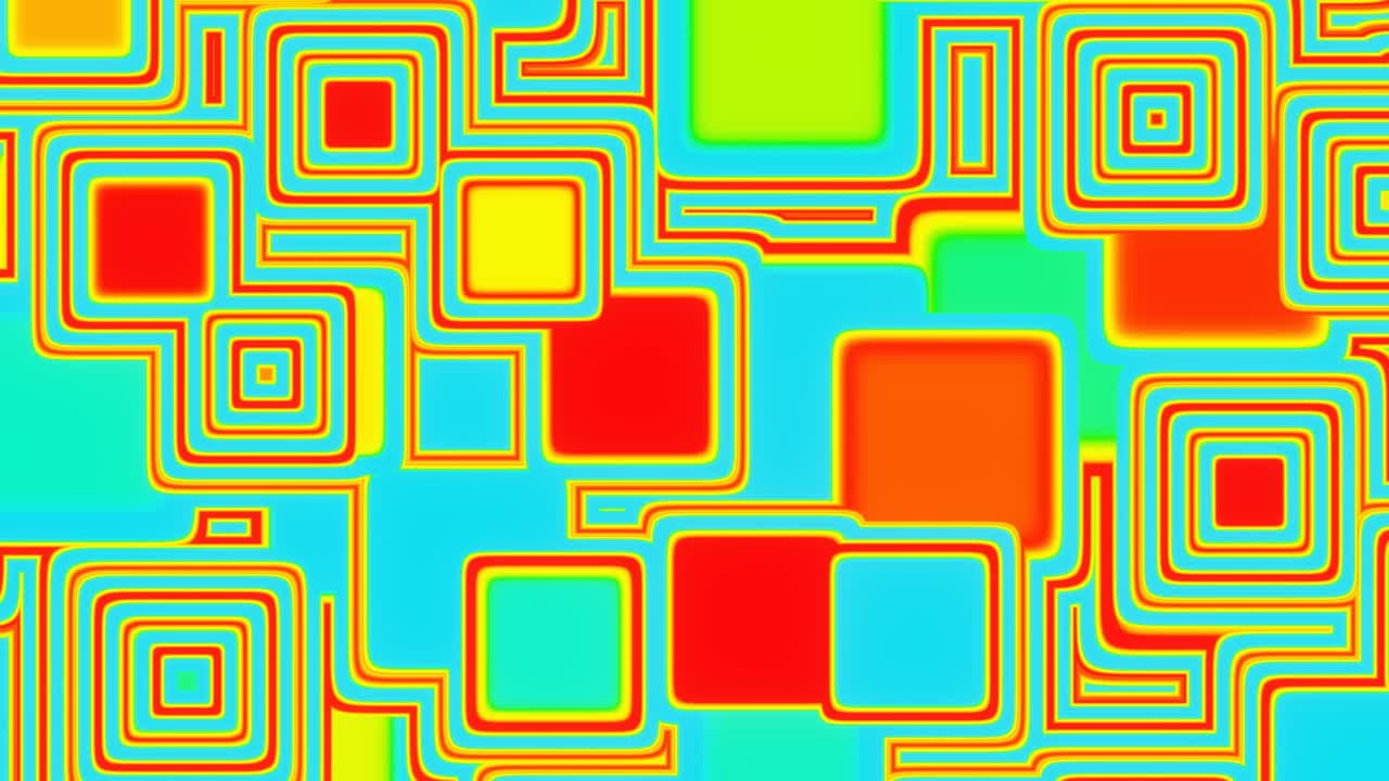 cambio de tamaño pulsante de cuadrados multicolores vj bucle