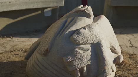 Stone-carving-on-the-street-of-wildlife