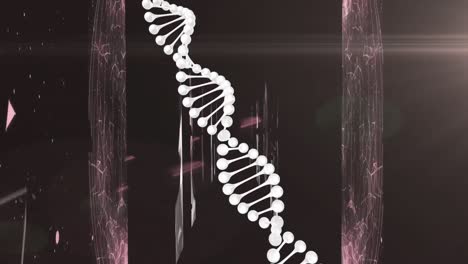 animation of dna strand on black background