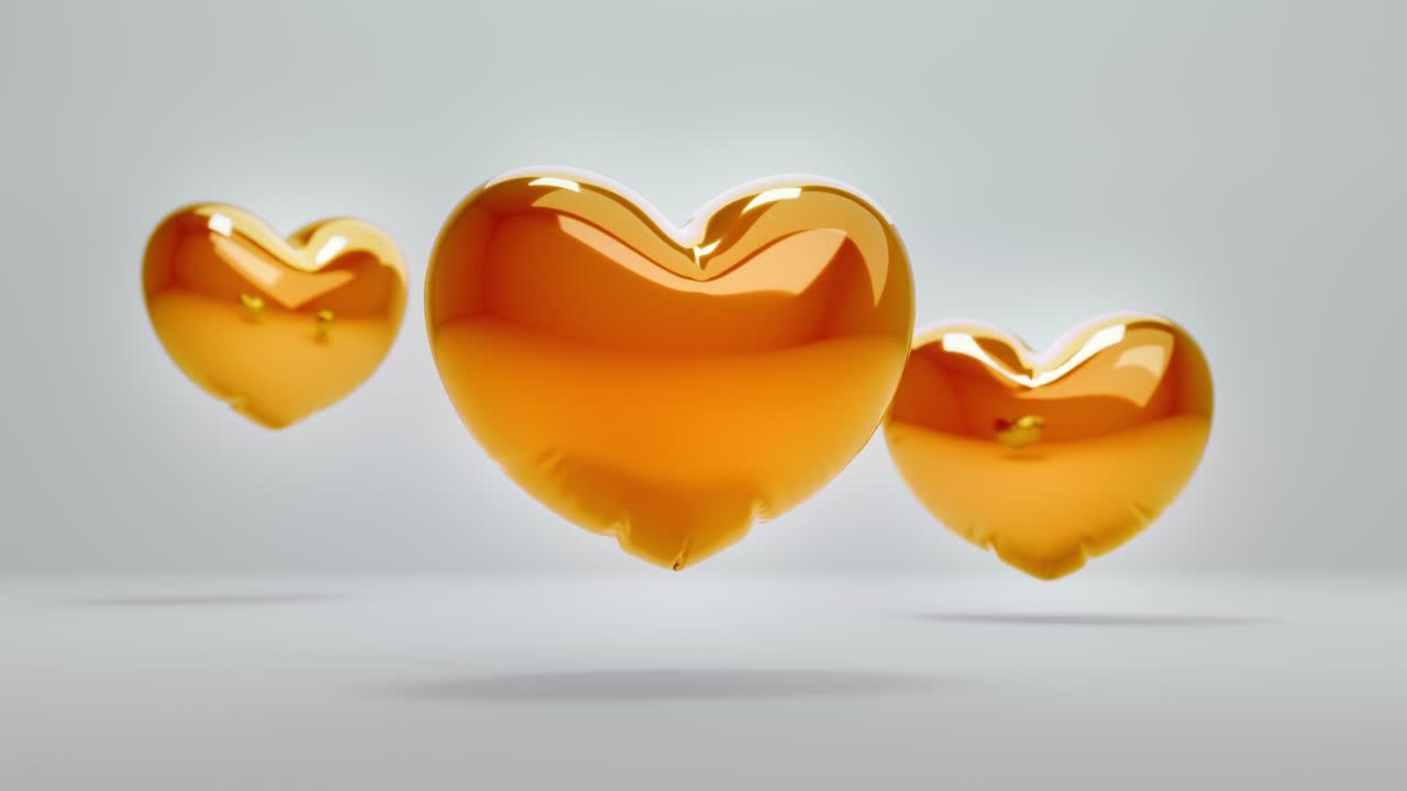 Yellow Balloon Hearts