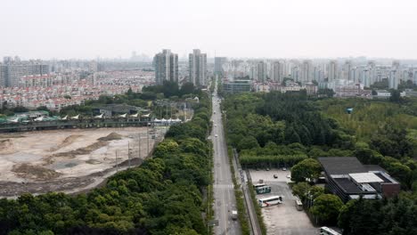 área de desarrollo inmobiliario de la ciudad de shanghai, vista aérea