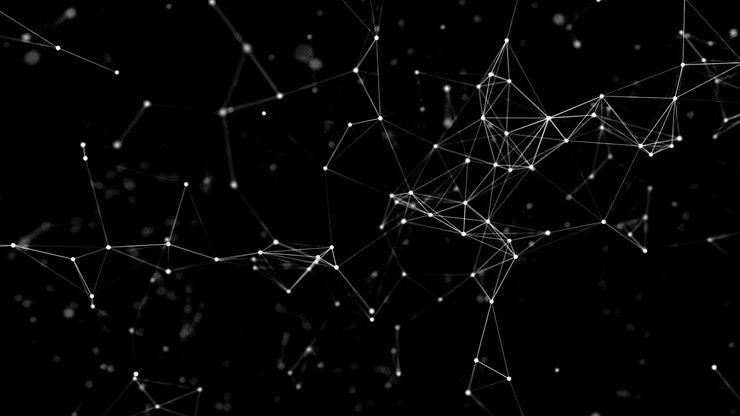 Sfondo astratto a plesso digitale, reso in 3D. Concetto di connessione e web. Video 4K
