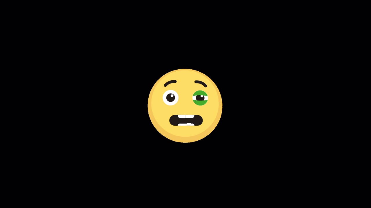 Animated Yellow Emoji Face Showing Worried and Shocked Expressions