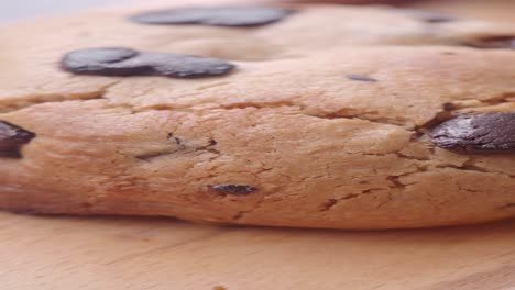 close-up of a chocolate chip cookie