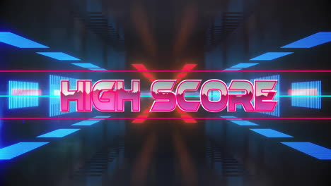 Animation-Von-Highscore-Text-über-Neontunnel