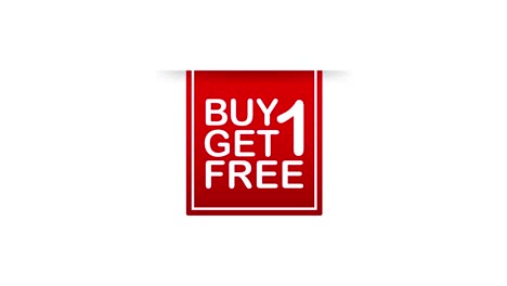 red ribbon buy 1 get 1 free, sale tag, banner design template. motion graphics.