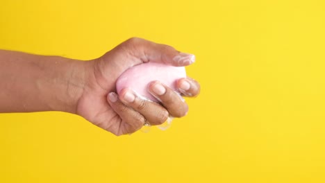 washing hands with soap