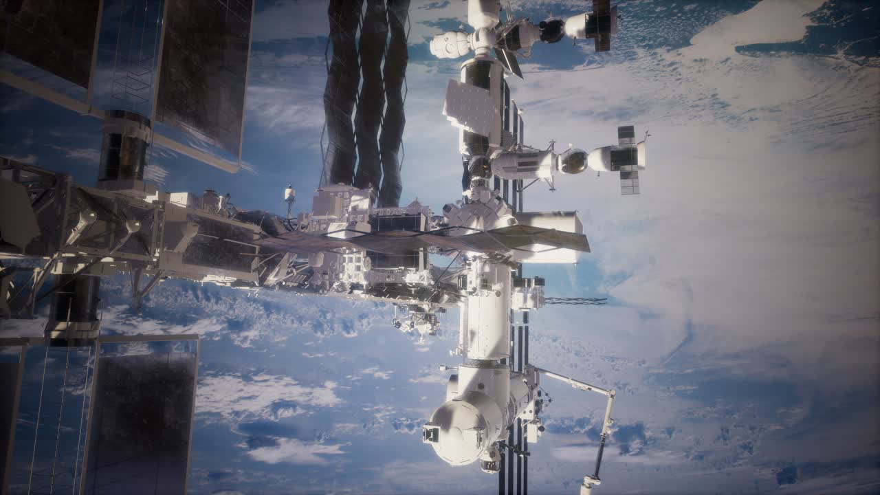 la tierra y la estación espacial iss