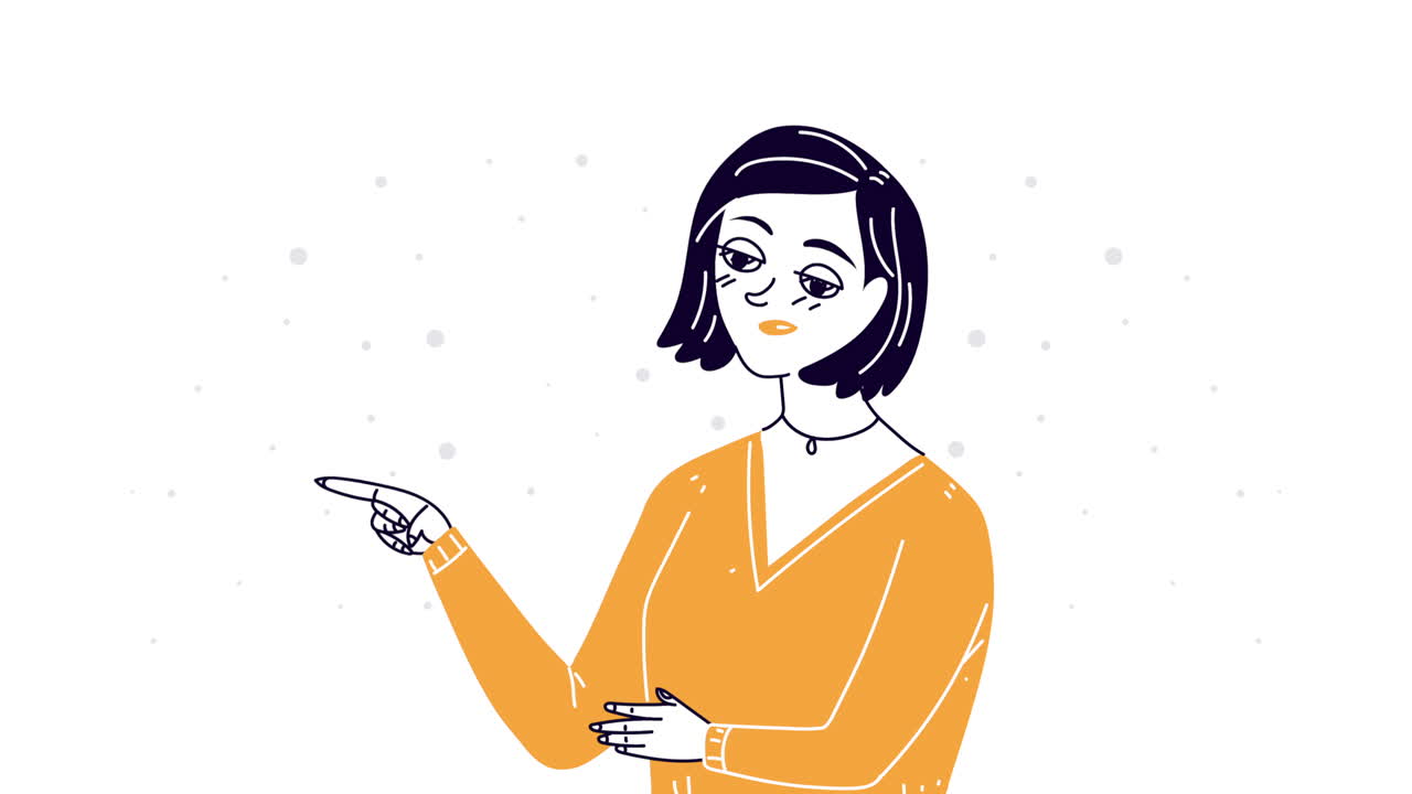 elegant busiensswoman indexing character animation
