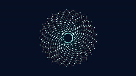 Circular-pattern-of-lines-and-dots-in-blue-and-white