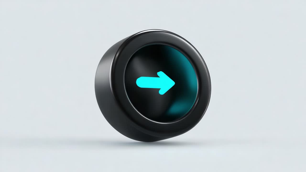 A sleek, modern button with an illuminated right arrow, symbolizing direction and progression. This futuristic design embodies innovation and functionality in user interfaces