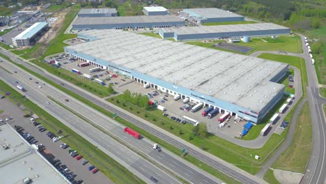 aerial view of goods warehouse