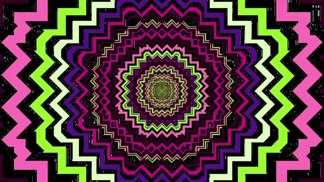 animación de formas hipnóticas de neón