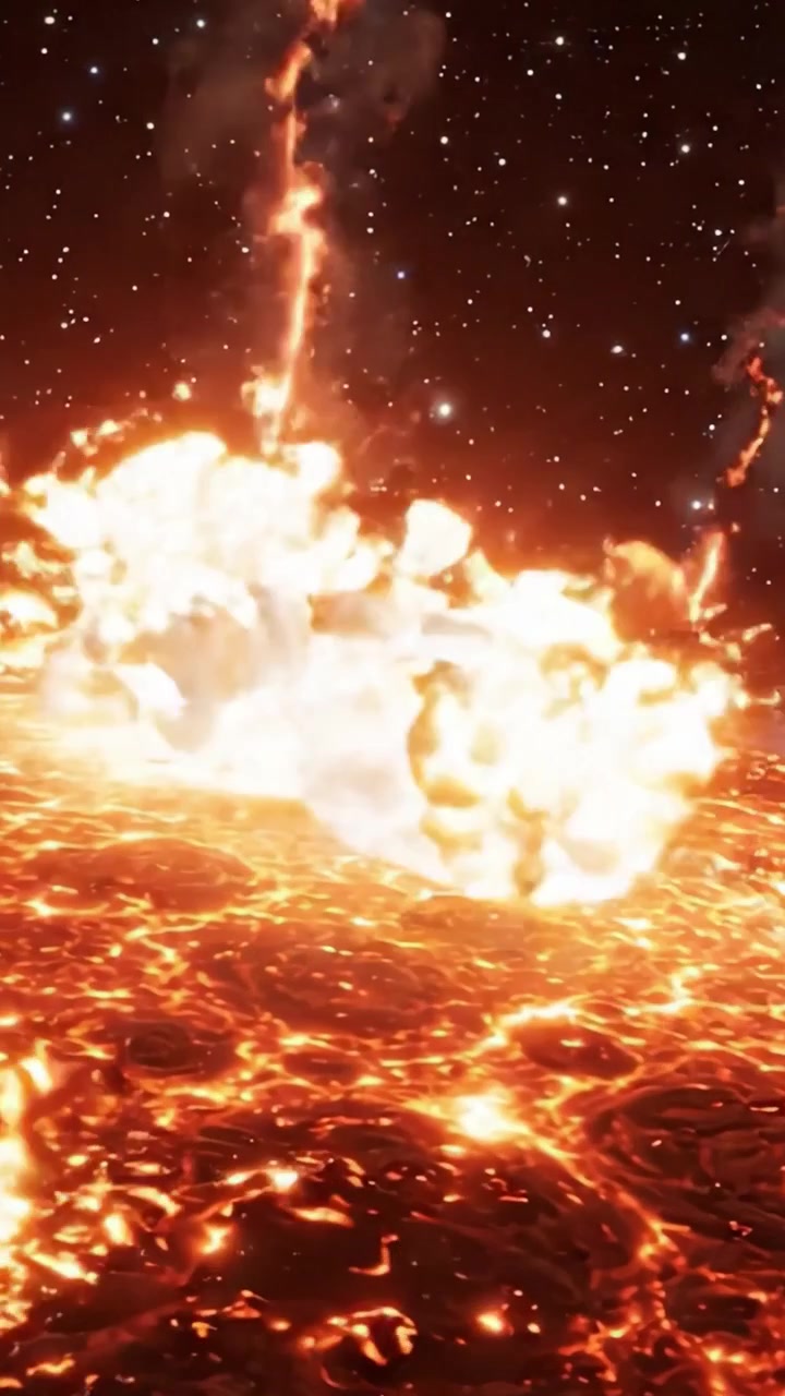 燃え盛る太陽の風景を巡る壮大な旅：太陽表面の様子と爆発的な火山活動を鮮明に捉えた詳細な映像