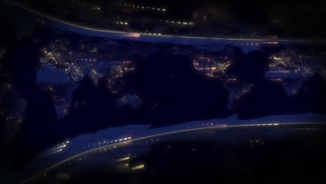 animation of data processing over world map