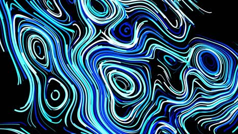 abstract creative looped bg con líneas rizadas como senderos azules en la superficie. las líneas forman un patrón giratorio como ruido de rizado. abstract 3d looping flowing animation as bright creative festive bg