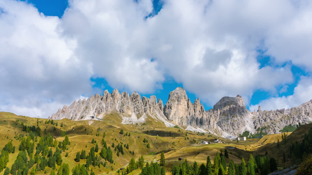 el lapso de tiempo de las dolomitas italia, pizes de cir ridge