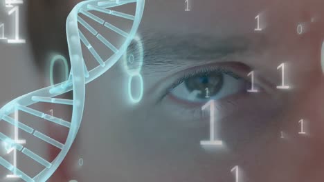 Auge-Umgeben-Von-Binärcode-Und-Sich-Drehender-DNA-Helix