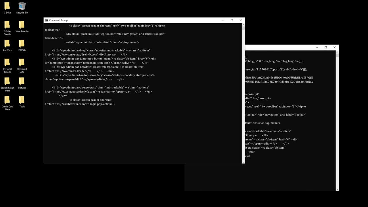 hacker de escritorio con bucle