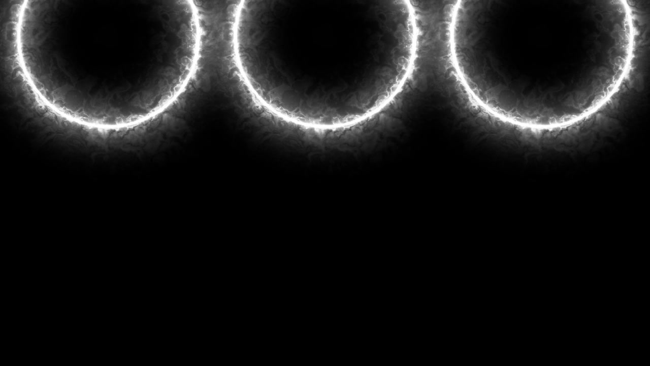 White glowing ring electric animation motion graphics