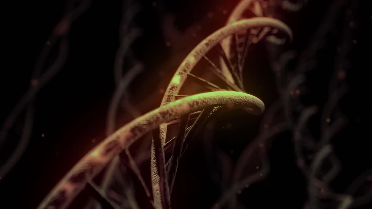 DNA spinning RNA double helix slow science electron microscope closeup dof 4K