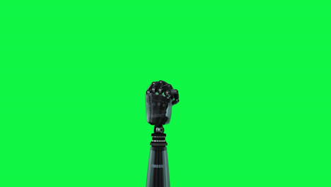 animación de la mano del robot sobre un fondo verde
