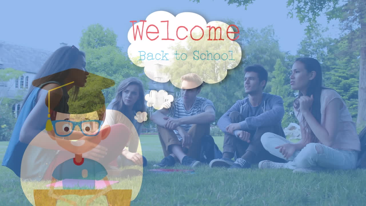 학생들을 대상으로 학교로 돌아오는 것을 환영하는 애니메이션
