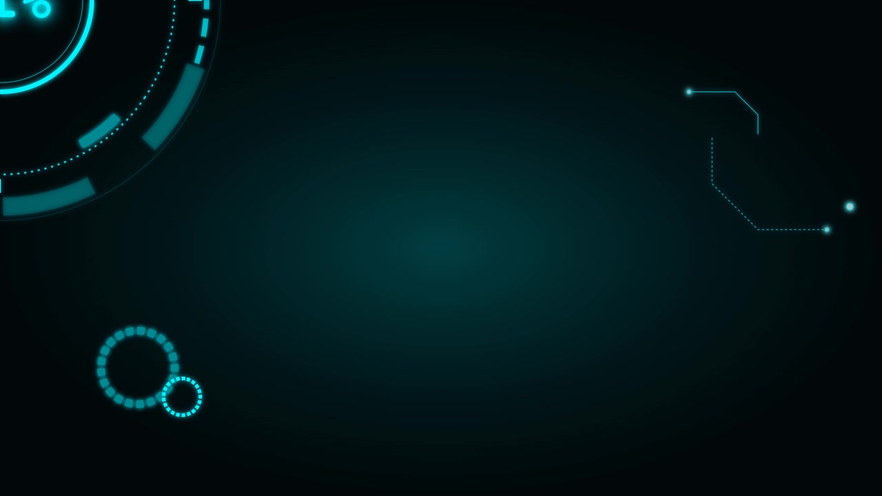 Abstract Digital HUD Interface with Glowing Cyan Elements