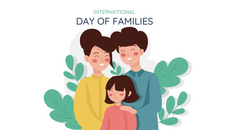 평평한 디자인의 애니메이션 국제 가족의 날