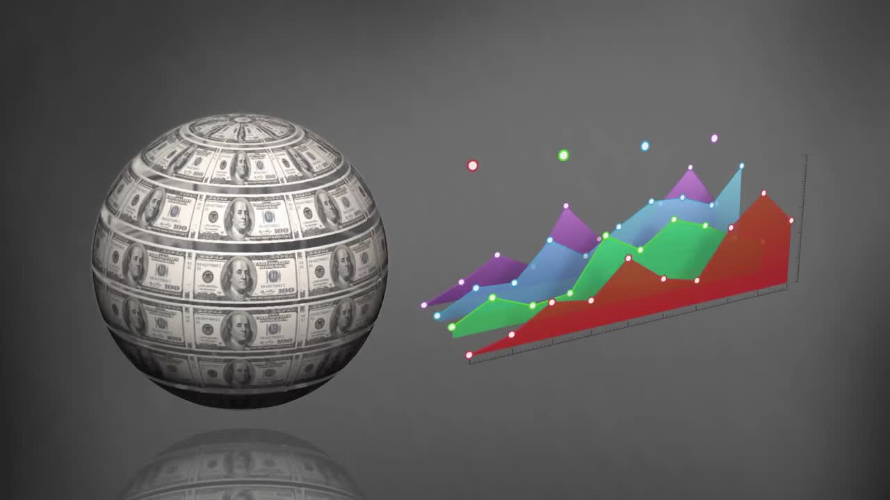 달러 지폐의 영역과 풍부한 차트