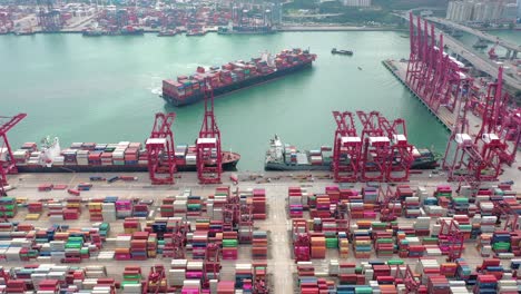 kwai chung container terminal, one of the busiest terminal port in the world