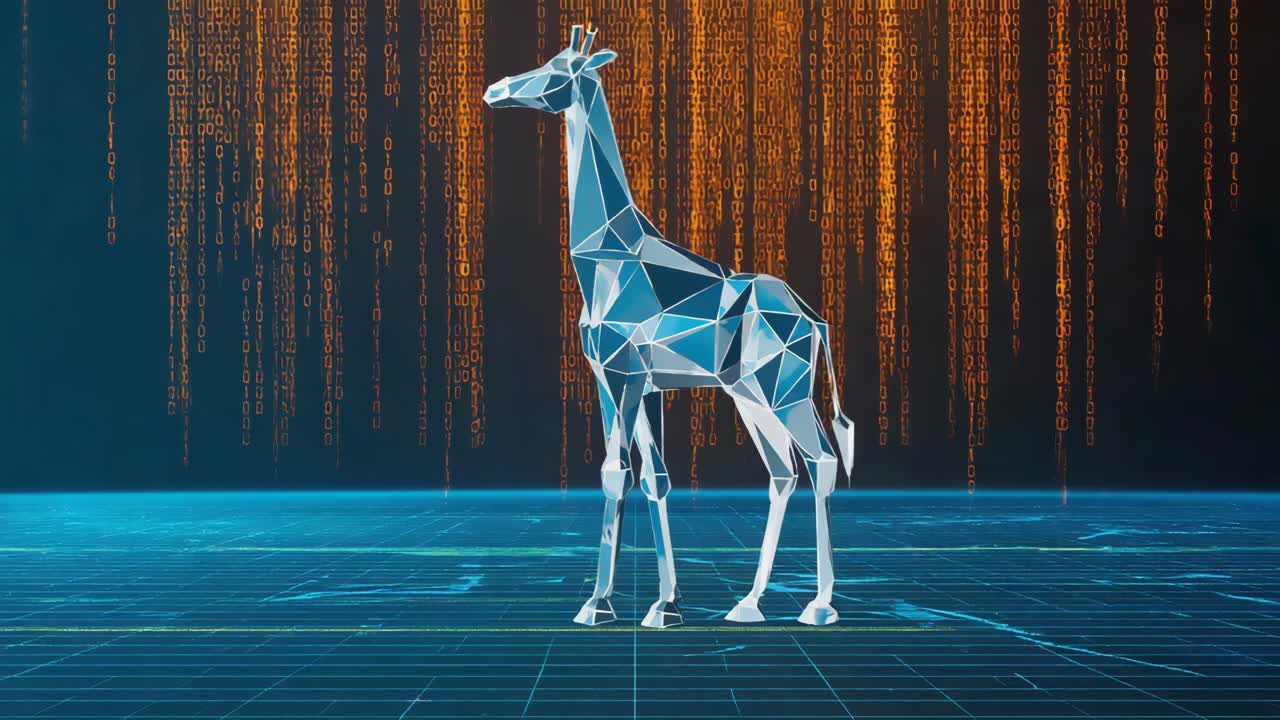 Low Poly Giraffe Digital Art