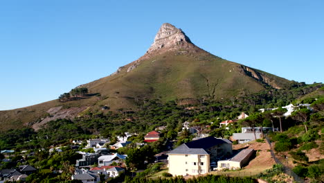 Pan shot reveals iconic landmark of Lion's Head in Cape Town, South Africa