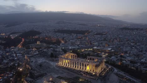 atenas grecia aéreo acrópolis drone templo historia drone paso elevado