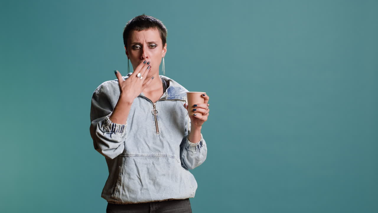 Disgusted Woman Reacts to Bad Coffee