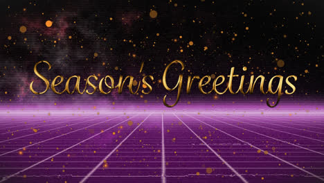 animation of seasons greetings text over spots