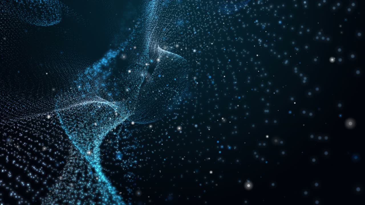 animación abstracta futurista con partículas relucientes en cámara lenta, 4096x2304 bucle 4k